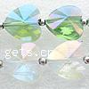 Heart Crystal Beads, AB color plated, faceted 3mm Inch 