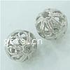 Sterling Silber Hohlkugeln Perlen, 925 Sterling Silber, rund, plattiert, keine, Bohrung:ca. 1.5mm, verkauft von PC