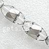Oval Crystal Beads, silver color plated, handmade faceted Inch 