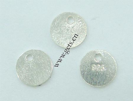 Etiqueta de plata de rey, plata de ley 925, Redondo aplanado, chapado, más colores para la opción, 7mm, agujero:aproximado 1.3mm, Vendido por UD