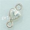 Sterling Silver Charm Connector, 925 Sterling Silver, Heart, plated, 1/1 loop Approx 1mm 