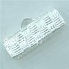 Sterling Silver Ribbon Crimp End, 925 Sterling Silver, Rectangle, plated, textured 