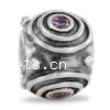 Rhinestone Zinc Alloy European Beads, Drum, plated, without troll & with rhinestone Approx 4.5mm 