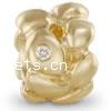 Rhinestone Zinc Alloy European Beads, Tube, plated, without troll & with rhinestone Approx 4.5mm 