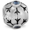 Rhinestone Zinc Alloy European Beads, Drum, plated, without troll & with rhinestone Approx 4.5mm 