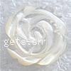 White Shell Cabochon, Flower, Carved, flat back & layered 