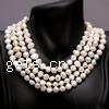 Natural Freshwater Pearl Long Necklace, Button, wrap necklace 7--8mm Inch 