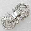 Zinc Alloy Watch Band Clasp, Heart, plated, with rhinestone nickel, lead & cadmium free 