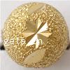 Brass Stardust Beads, Round, plated, flower cut & with flower pattern 8mm Approx 1.8mm 