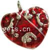 Zinc Alloy Enamel Pendants, Heart, plated nickel, lead & cadmium free 