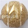 Brass Stardust Beads, Round, plated, flower cut & stripe 10mm Approx 2mm 