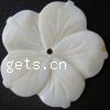 Carved Shell Pendants, Flower Grade A, 38mm Approx 2mm 