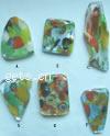 Siver foil Abnormity lampwork glass beads