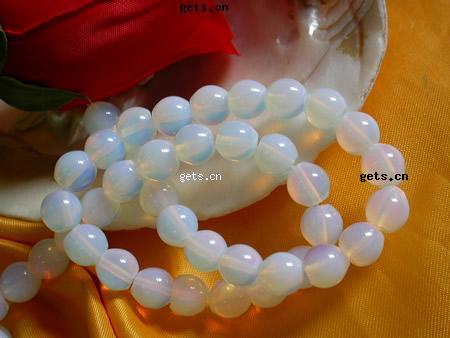 Perles d'opale de mer, Opaline, Rond, multiple tailles pour le choix, Longueur:15.5 pouce, Vendu par brin