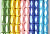 Abalorio Multicolor De Hematites Magnética , hematita magnética, Tubo, chapado, facetas, color mixto, Grado A, 6x8mm, 50PCs/Sarta, Vendido por Sarta