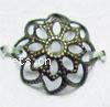 Iron Bead Caps, Flower, plated 12mm 