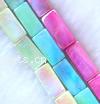 AB Color Shell Beads, Rectangle, AB color plated Approx 15 Inch 