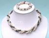 Conjuntos de joyería perlas de agua dulce natural, perla, pulsera & collar, multicolor, 5-6mm, longitud:17 Inch, Vendido por Set