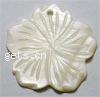 Carved Shell Pendants, Flower Grade A, 25mm 