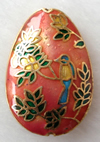 Smooth Cloisonne Beads, Teardrop, with flower pattern 
