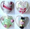Handmade Lampwork Beads,Heart,15mm,Sold by PC