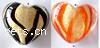 Gold Foil Lampwork Beads, Heart, more colors for choice, 28mm, Sold by PC