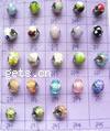 Lampwork Sterling Silver Double Core Beads, 13x8mm, Hole:Approx 4.5MM, Sold by PC