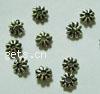 Zinc Alloy Spacer Beads, Flower, plated nickel, lead & cadmium free, 6mm 