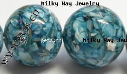 Harz Muschel Perlen, rund, verschiedene Größen vorhanden, Länge:16 ZollInch, verkauft von Strang