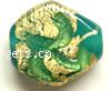 Gold Foil Lampwork Beads, rhombus, 20X17mm, Sold by PC