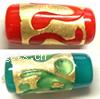 Gold Foil Lampwork Beads, Round tube, more colors for choice, 20X10mm, Sold by PC