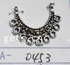 Metal Alloy Chandelier Component, Moon, plated, multi loops 