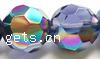 Abalorios de Cristal Esféricos, medio-chapado, hecho a mano facetas, más colores para la opción, 14mm, longitud:13.7 Inch, 25PCs/Sarta, Vendido por Sarta