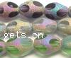 Oval Crystal Beads, colorful plated, frosted 