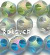 Round Crystal Beads, half-plated, frosted 10mm Inch 