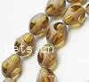Oval Crystal Beads, antique bronze color plated, frosted 