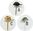 Iron Earring Stud Component, plated nickel, lead & cadmium free 