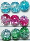 Crackle Glass Beads, Round, two tone 4mm Inch 