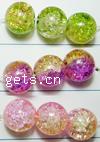 Crackle Glass Beads, Round, two tone 6mm Inch 