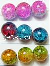 Crackle Glass Beads, Round, two tone 8mm Inch 