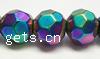 Perles de cristal rondes , Placage coloré, normes différentes pour le choix & facettes faites à la maindécalque pouce, Vendu par brin