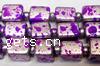 Fancy Spot Glass Beads, Cube, speckled Approx 32 Inch 