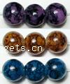 Imitation de perles de verre en pierres précieuses , Rond, vernis au four, plus de couleurs à choisir, 10mm Environ 32 pouce, Vendu par brin