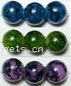 Imitation de perles de verre en pierres précieuses , Rond, vernis au four, plus de couleurs à choisir, 12mm Environ 32 pouce Vendu par brin