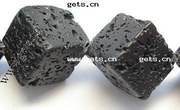 天然の溶岩ビーズ, 火山岩, キューブ, 異なるサイズの選択, 穴:約 0.8mm, 長さ:15.5 インチ, 売り手 ストランド