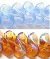 Perlas de cristal de la torcedura, Trenzado, chapado en color AB, más colores para la opción, 12x8mm, longitud:13-14 Inch, Vendido por Sarta
