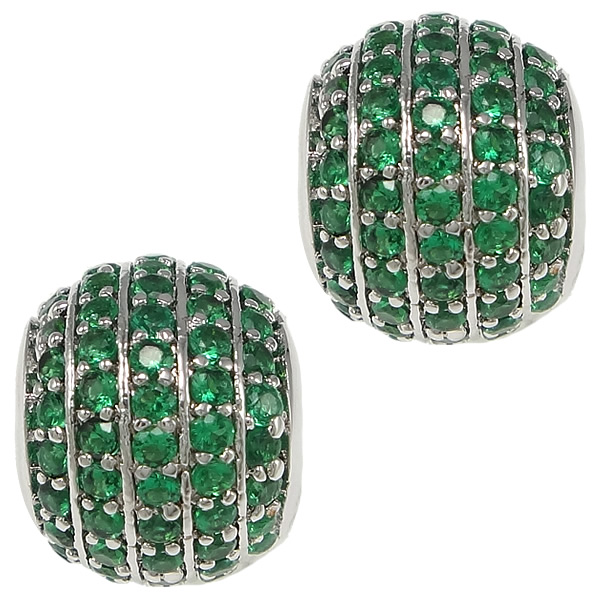 real platinum plated with green CZ