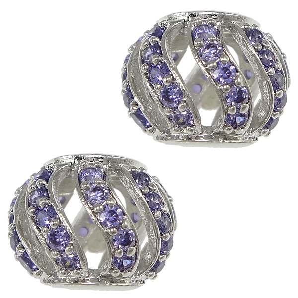 real silver plated with purple CZ