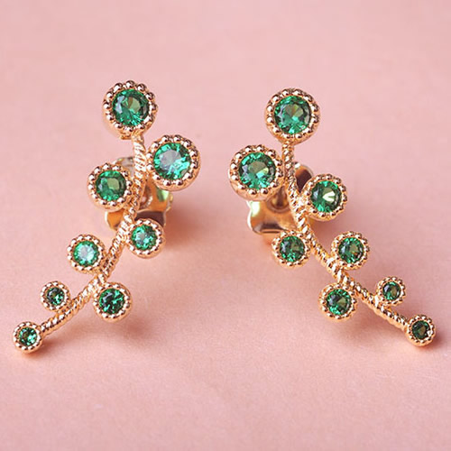 3:gold color plated with green CZ