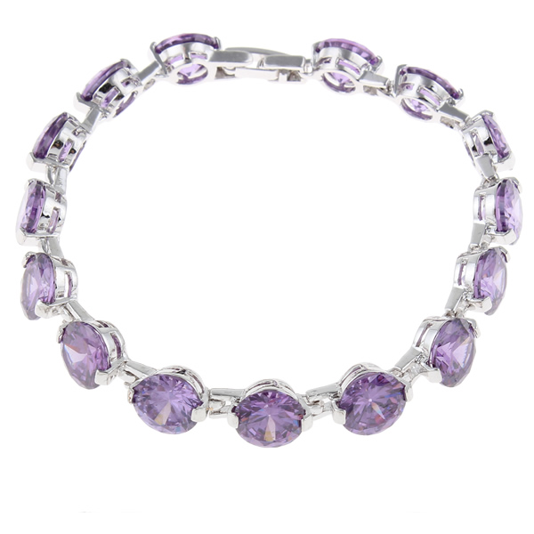 2 real platinum plated with purple CZ